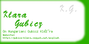 klara gubicz business card